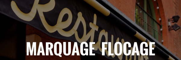 Marquage flocage lettrage de store et lambrequin.